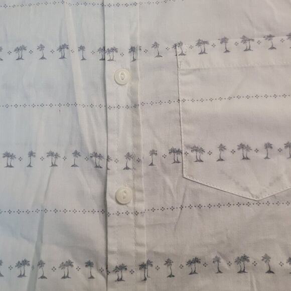 First Wave Boys XL 14/16 Palm Tree Button Down Shirt White Gray Casual Summer - Picture 3 of 8